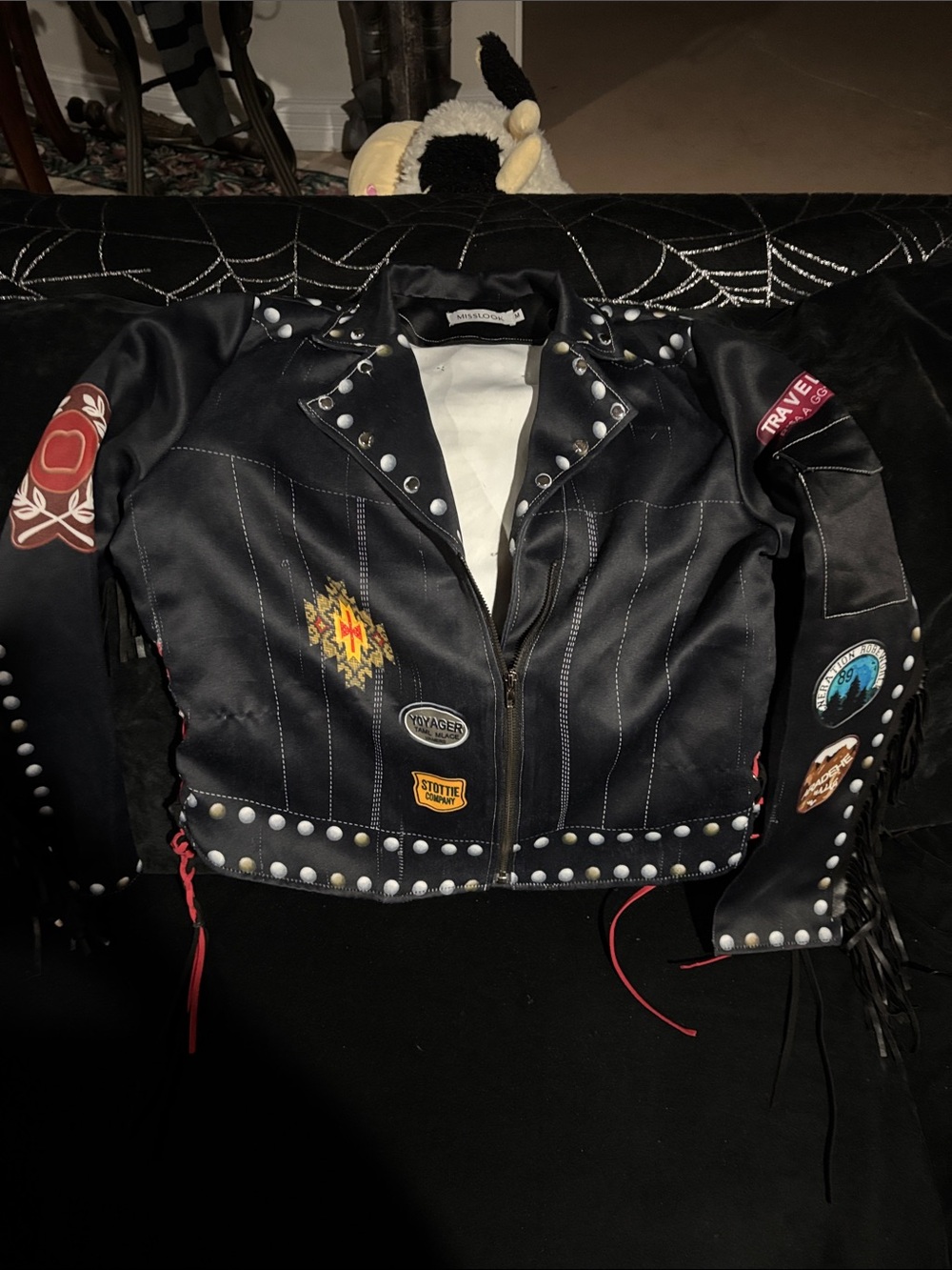 MISSLOOK Black Satin Jacket